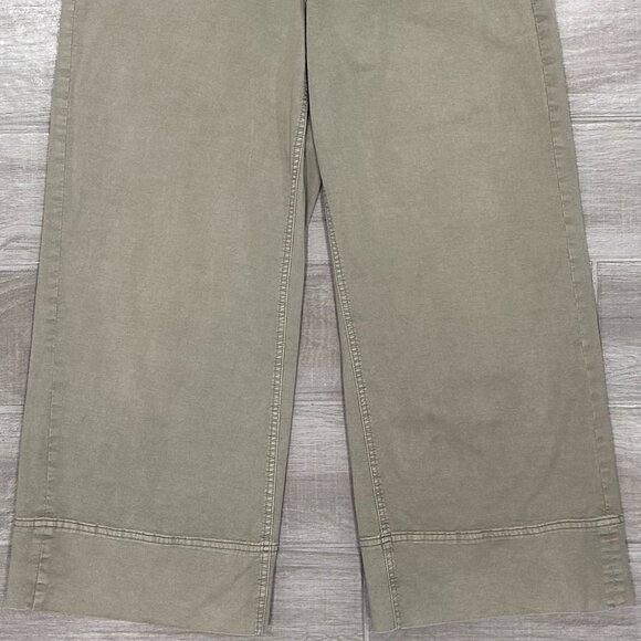 Everlane The Lightweight Wide-Leg Crop Stretch Cotton Chino Pants in Light Sage - Picture 8 of 16